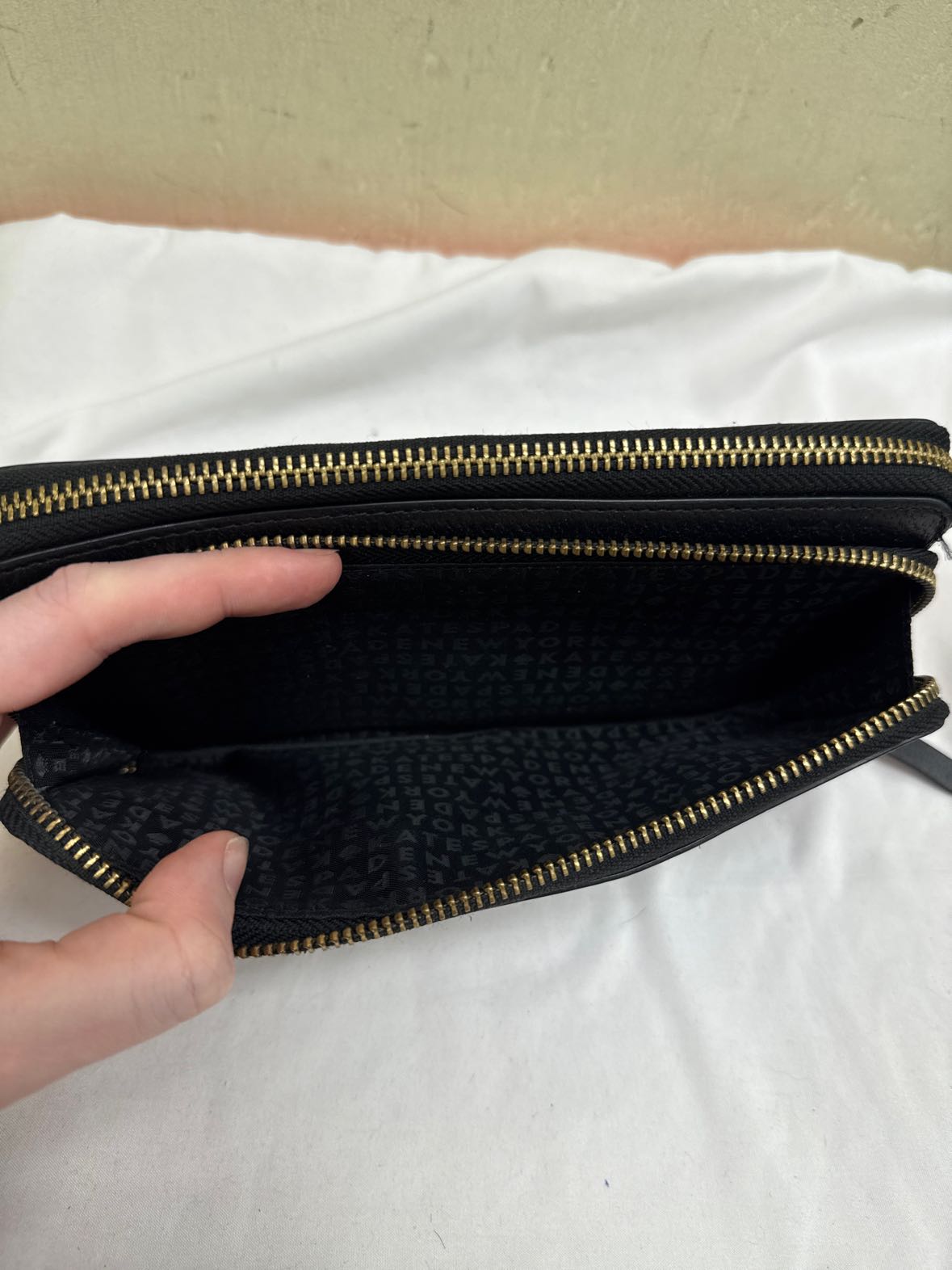 Kate Spade Black Leather Wristlet