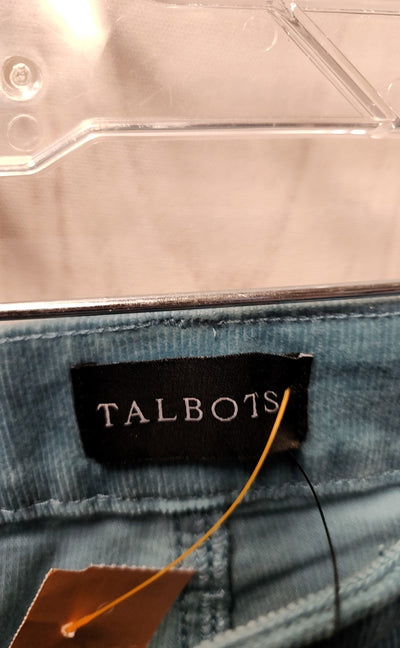 NWT Talbots Women's Size 14 Teal Corduroy Straight Leg Pants