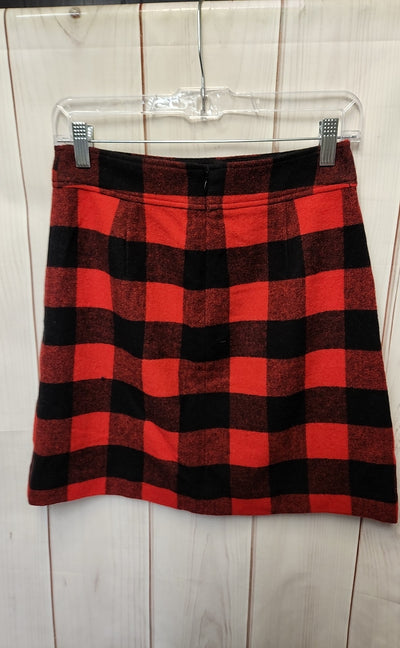J Crew Women's Size 2 Red & Black Skirt