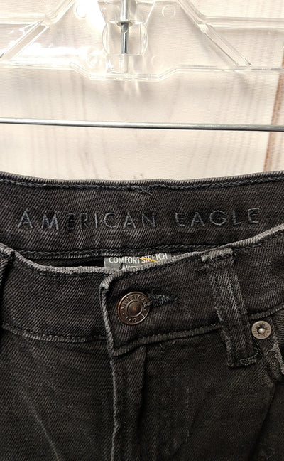 American Eagle Women's Size 25 (0) Black Jeans Low Rise Baggy Flare