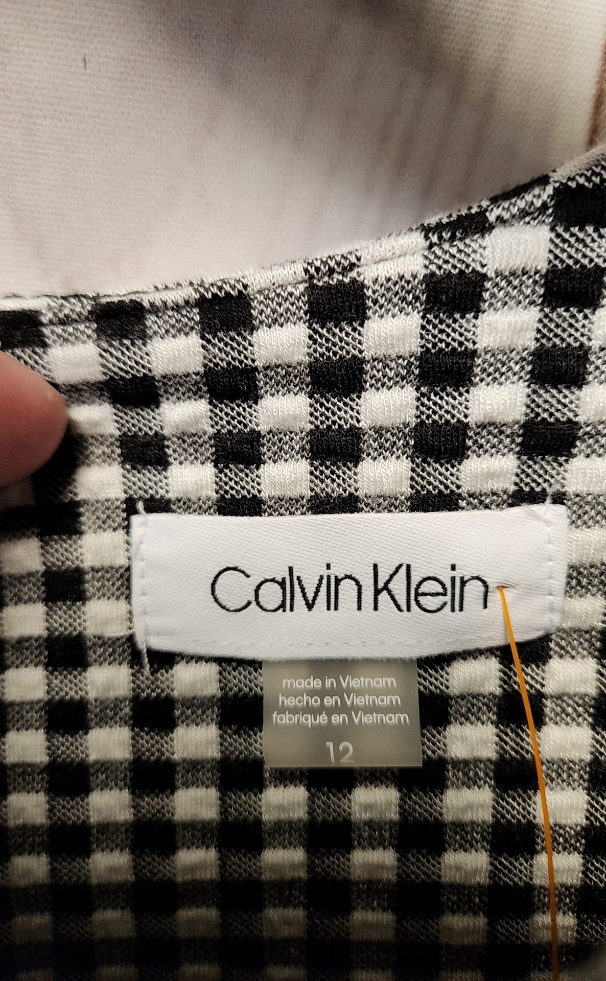 Calvin Klein Women's Size 12 White & Black Dress