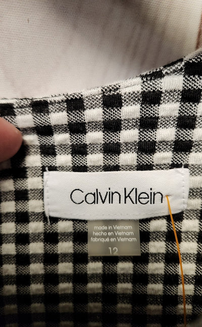 Calvin Klein Women's Size 12 White & Black Dress