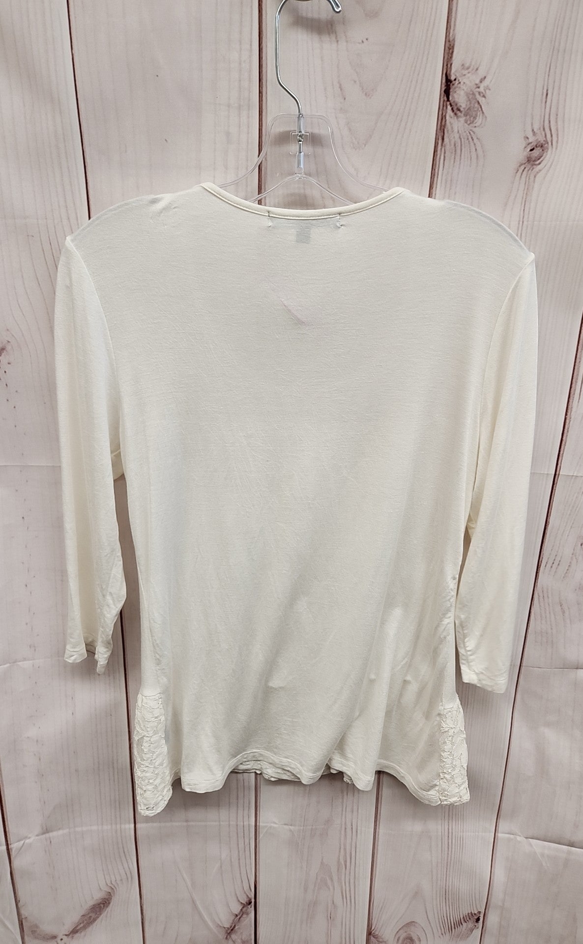89th & Madison Women's Size S White 3/4 Sleeve Top
