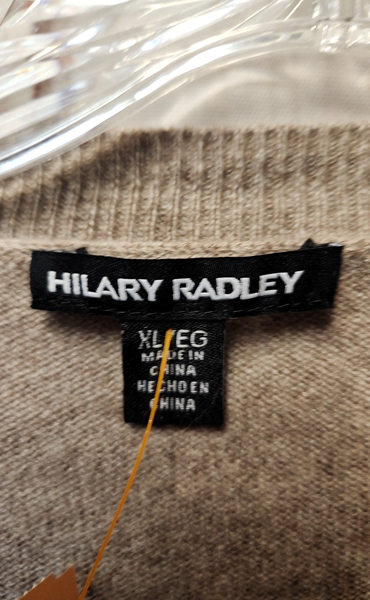 Hilary Radley Women's Size XL Brown Cashmere Sweater