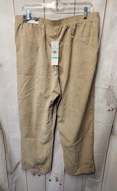 NWT Alfred Dunner Women's Size 16 Petite Beige Corduroy Pants