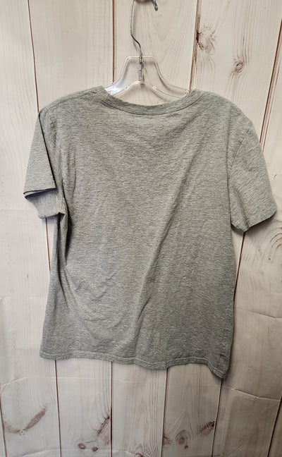 Adidas Women's Size L Gray Floral Short Sleeve Top
