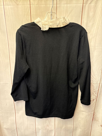 Kate Hill Women's Size XL Black 3/4 Sleeve Top