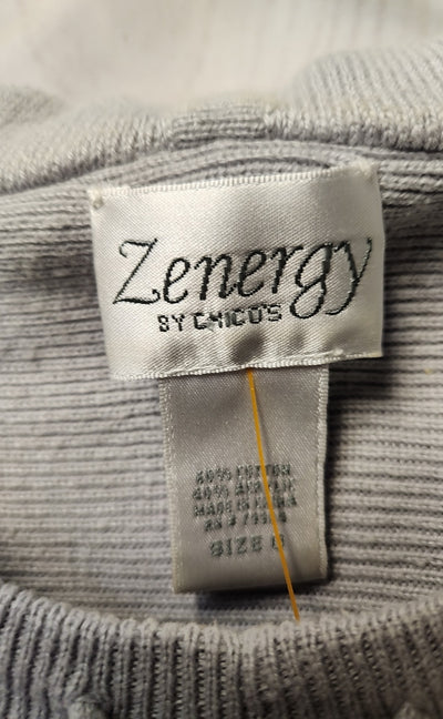 Zenergy - Chico's Women's Size S Gray Metallic Hooded Sweater