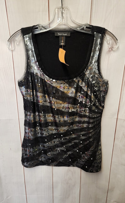 White House Black Market Women's Size S Black Sequined Sleeveless Top