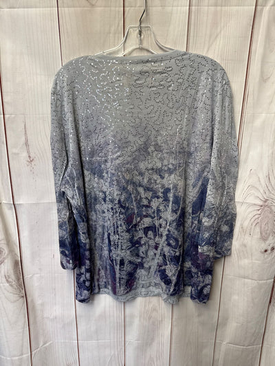 Zenergy - Chico's Women's Size 3 = US XL Gray 3/4 Sleeve Top