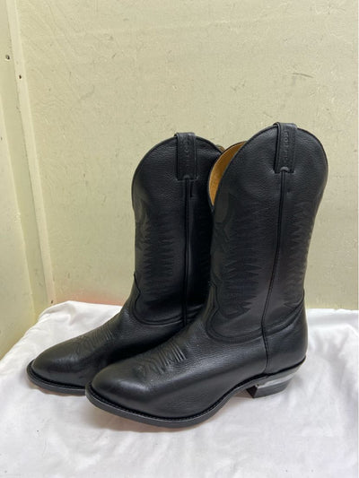 NWT Boulet Men's Size 10 Black Leather Cowboy Boots Shoes
