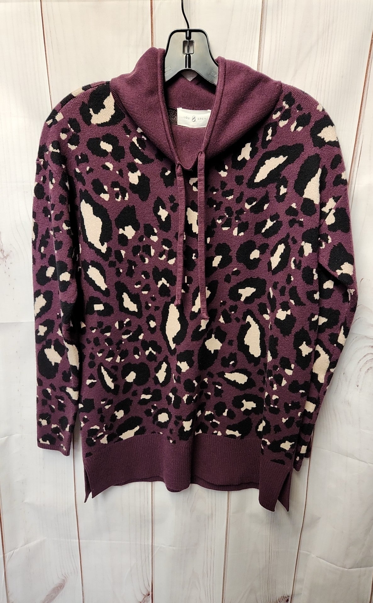 Lou & Grey Women's Size XS Purple Animal Print Sweater