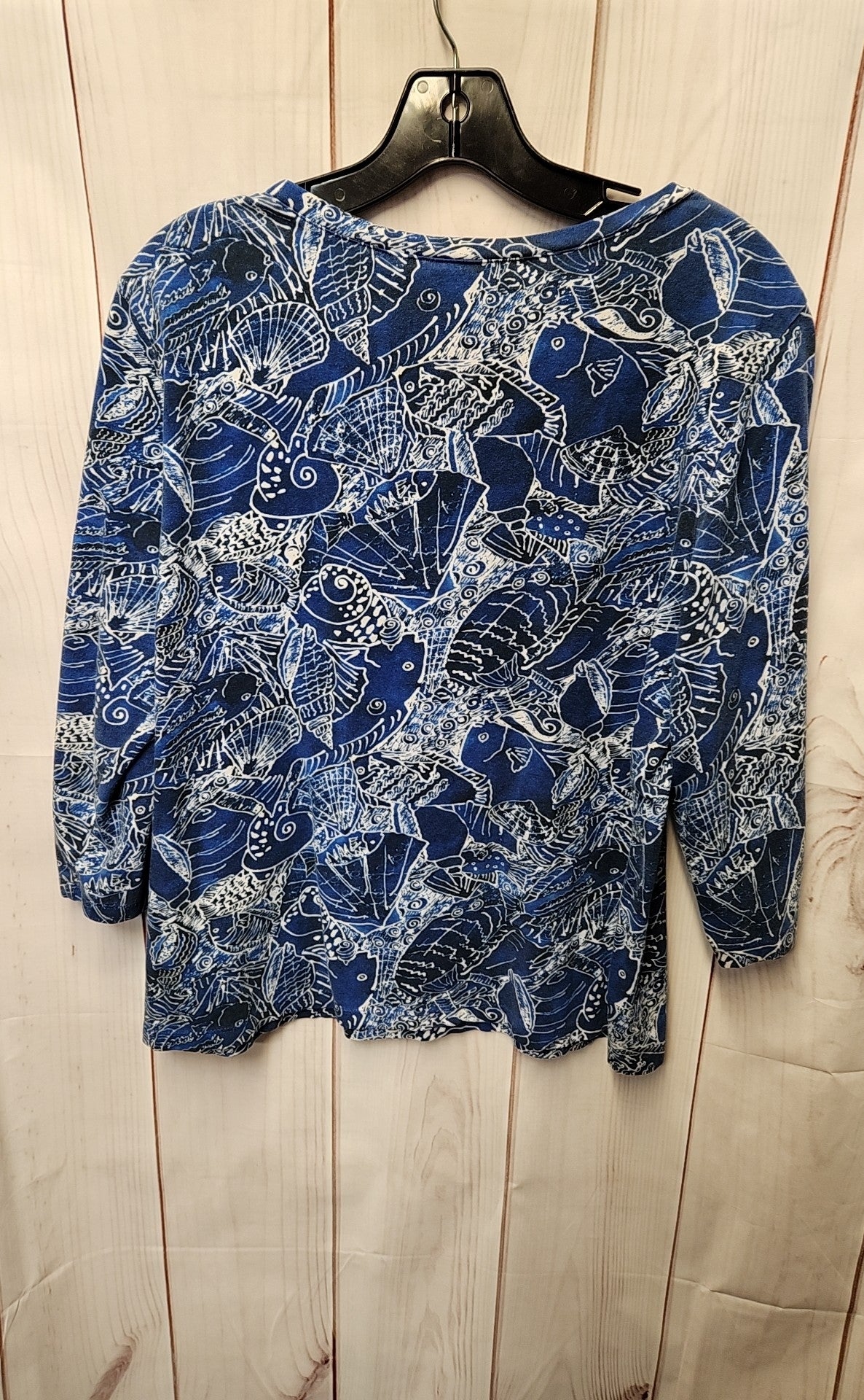 Chico's Women's Size 2 = US M Blue 3/4 Sleeve Top