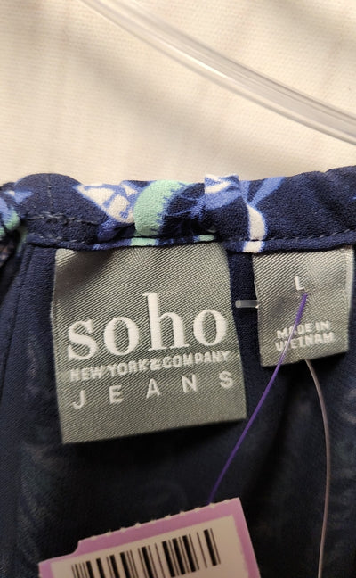 NWT Soho Women's Size L Blue Sleeveless Top
