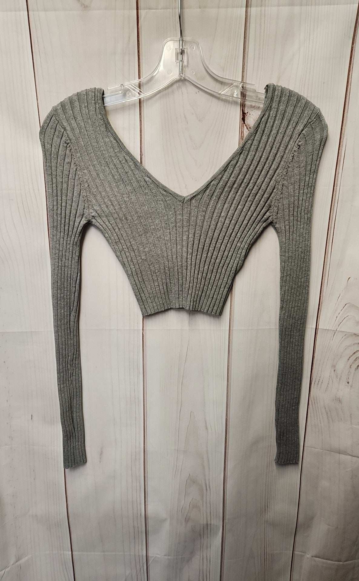 Bobbles & Lace Women's Size S Gray Long Sleeve Top
