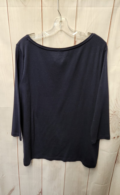 Talbots Women's Size 1X Navy 3/4 Sleeve Top