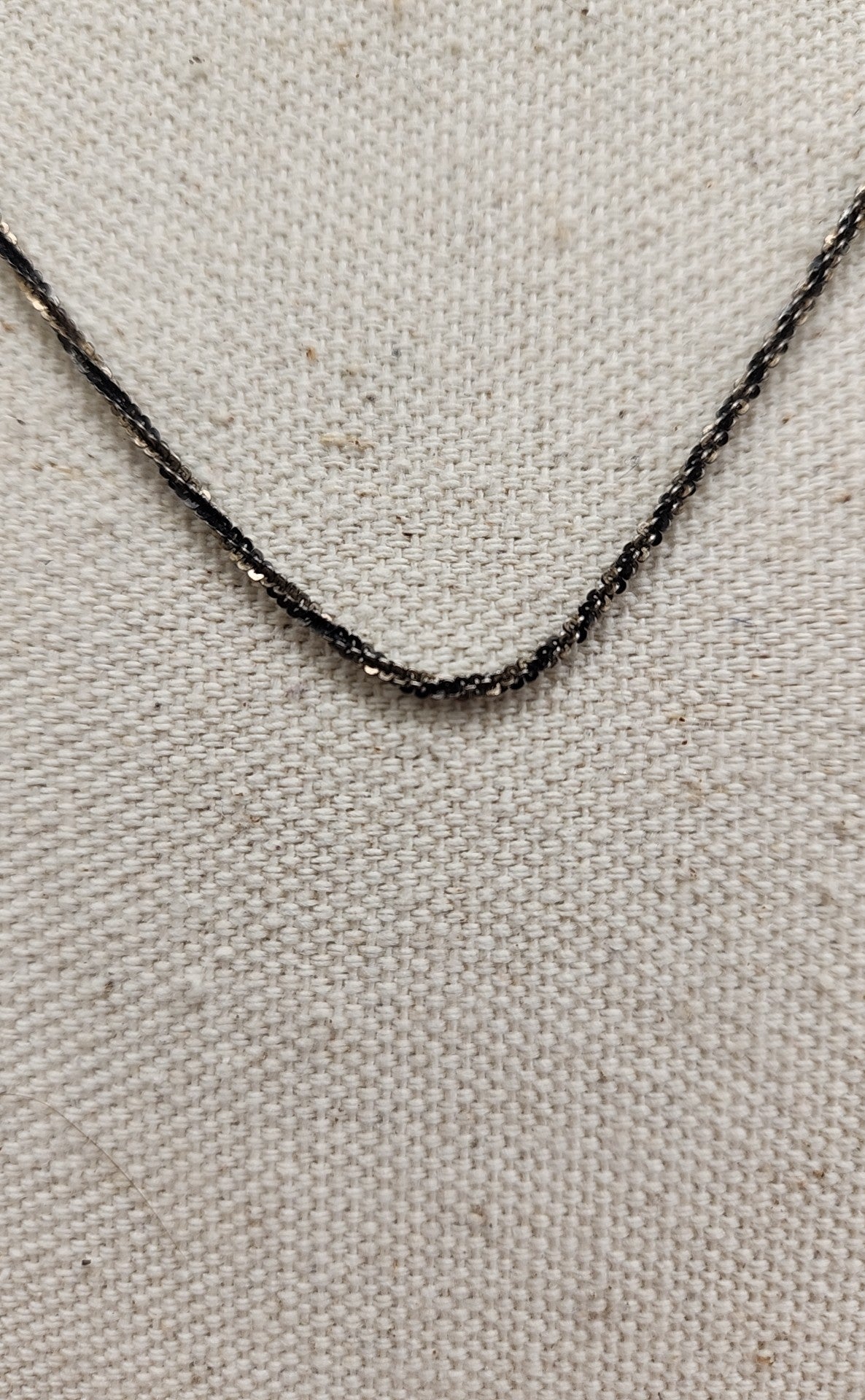 .925 Sterling Silver Italy Black Chain Necklace
