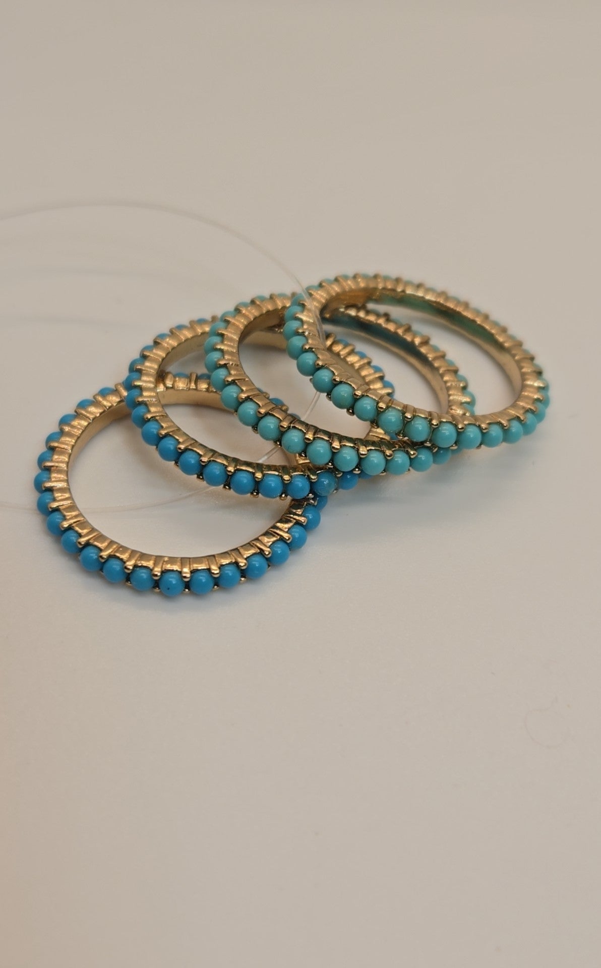 4PCS Blue & Gold Rings