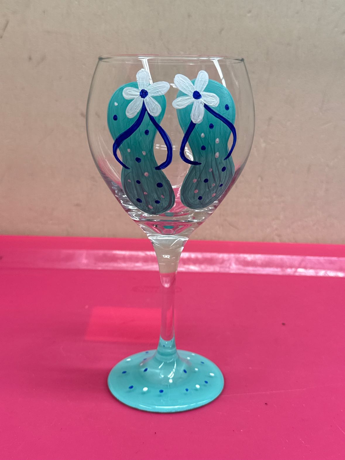 Hand Painted Wine Glass