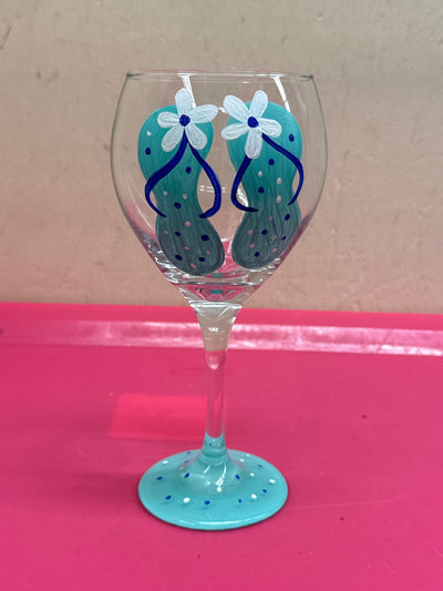 Hand Painted Wine Glass