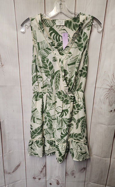 Sienna Sky Women's Size S White & Green Floral Dress