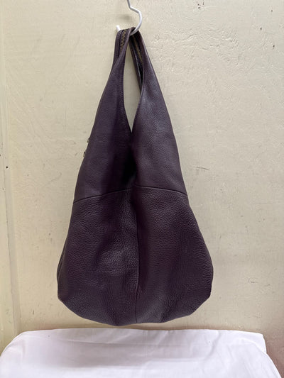 Pour la Victoire Purple Leather Hobo Shoulder Purse Bag AS IS - Wear