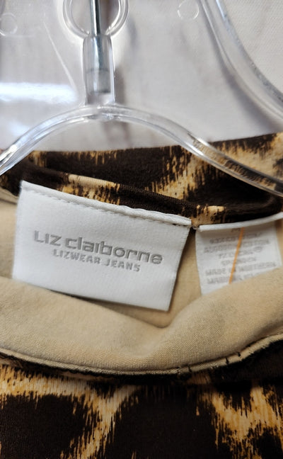 NWT Liz Claiborne Women's Size M Brown Animal Print Sleeveless Top