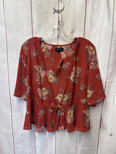 Vixbe Women's Size M Brown Floral Cardigan