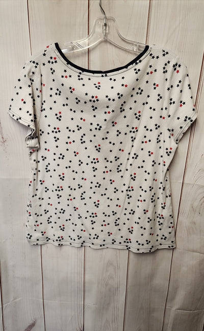 Croft & Barrow Women's Size L White Short Sleeve Top