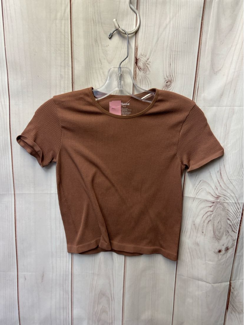 Abound Women's Size XS Brown Short Sleeve Top