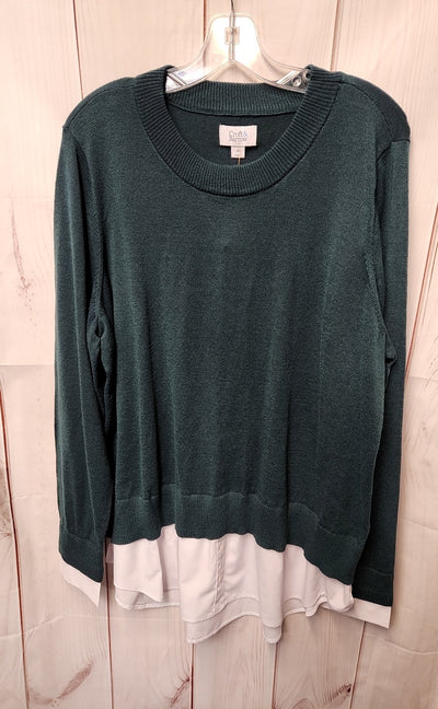 Croft & Barrow Women's Size 1X Green Sweater