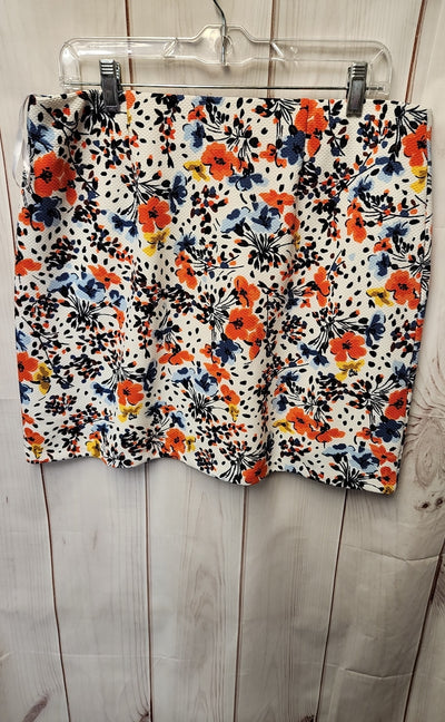 Jones New York Women's Size L White Floral Skirt