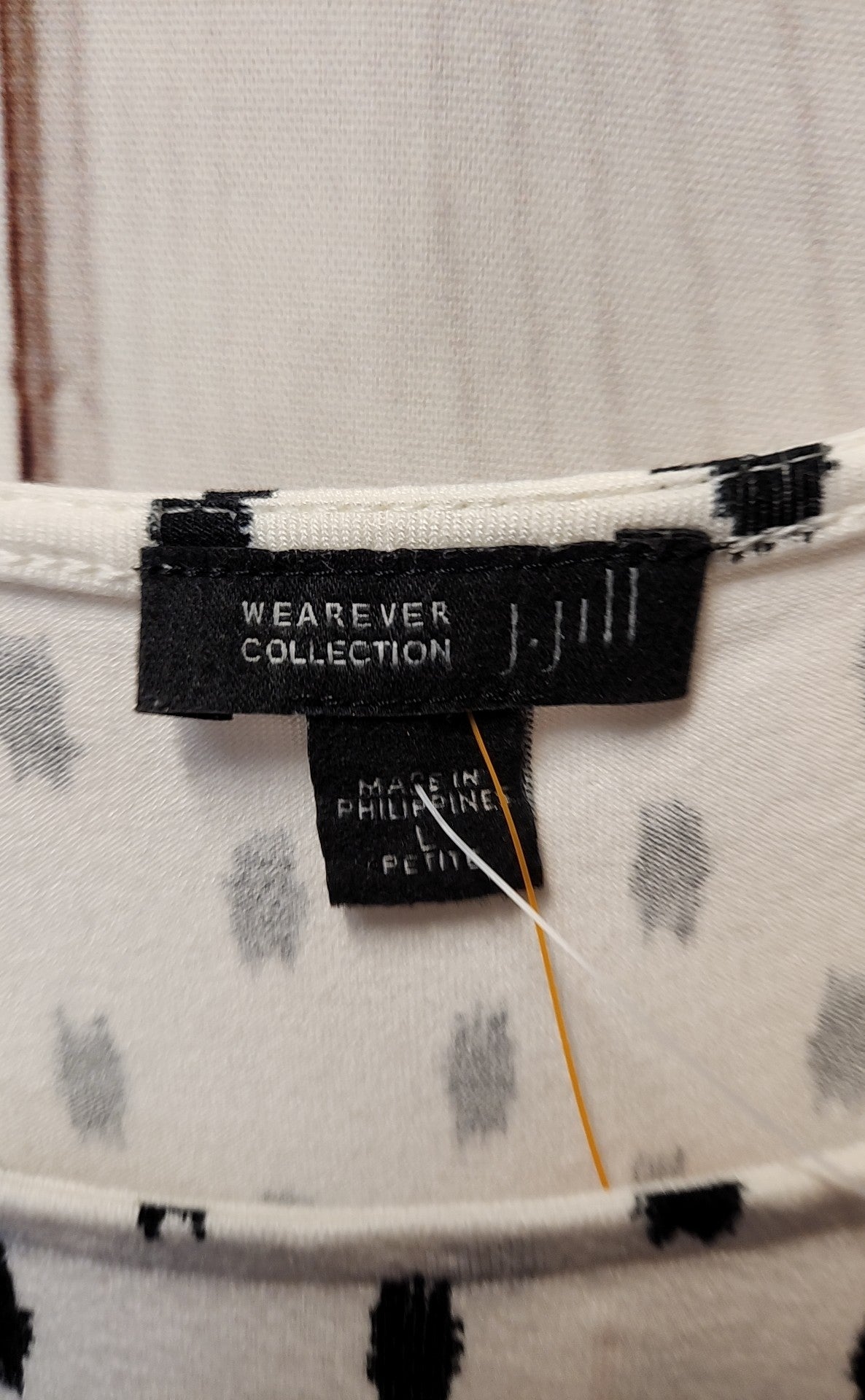 J Jill Wearever Collection Women's Size L Petite White 3/4 Sleeve Top