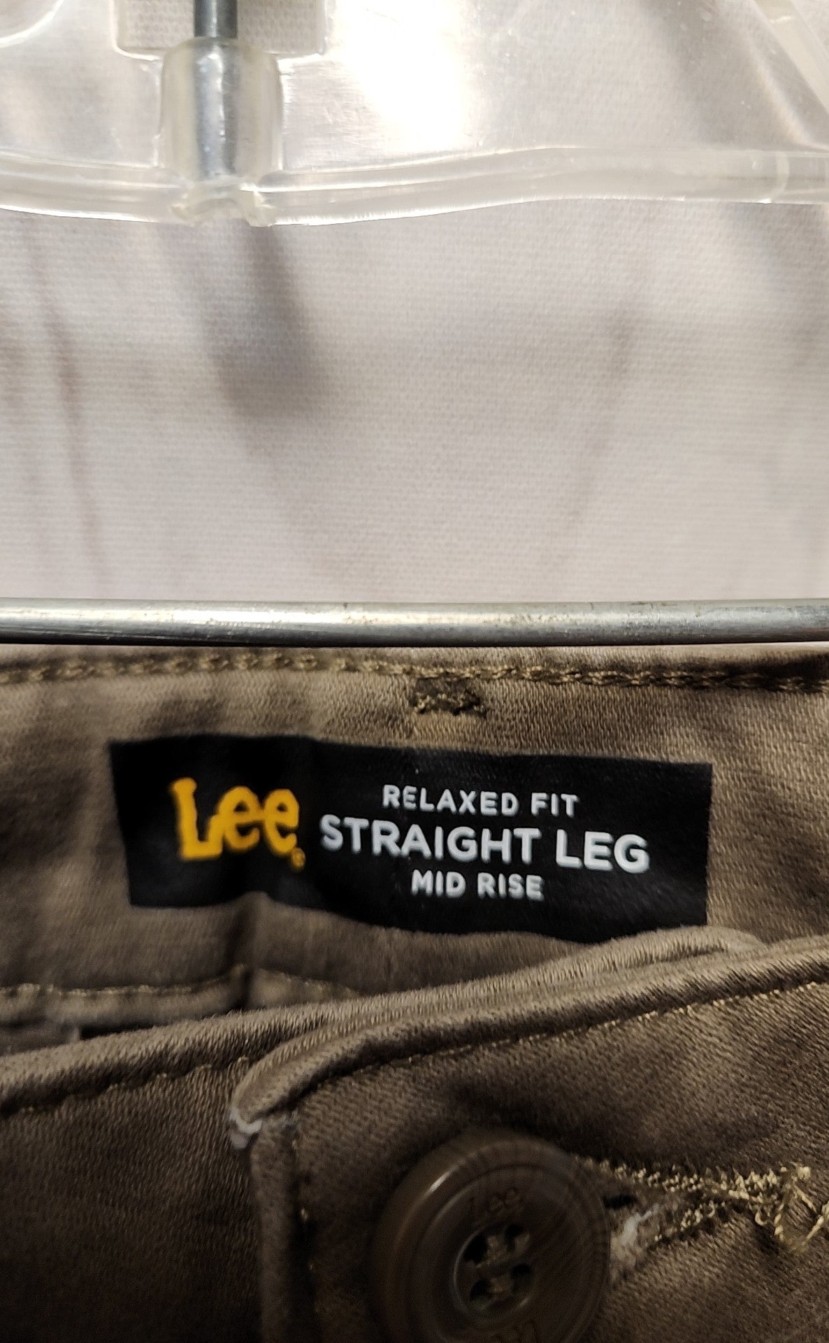 Lee Women's Size 14 Short Brown Pants Straight Leg Mid Rise