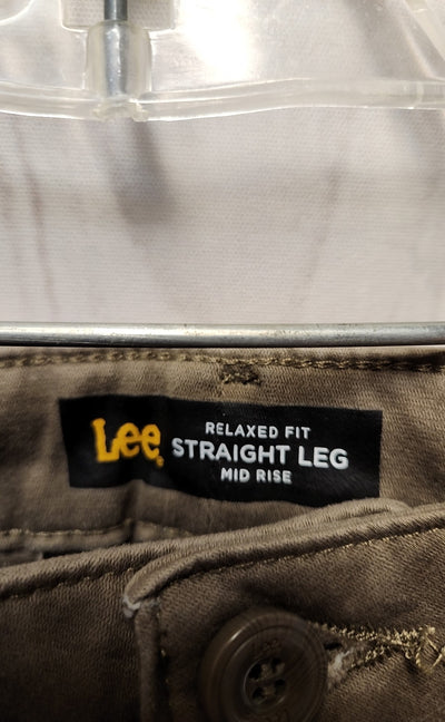 Lee Women's Size 14 Short Brown Pants Straight Leg Mid Rise