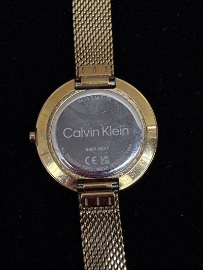 Calvin Klein Women's Black&Gold Stainless Steel Watch - Needs Batteries