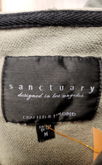 Sanctuary Women's Size M Green Camo Full Zip Hooded Sweatshirt