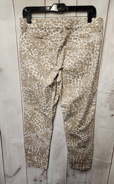 Calvin Klein Women's Size 8 Beige Animal Print Pants