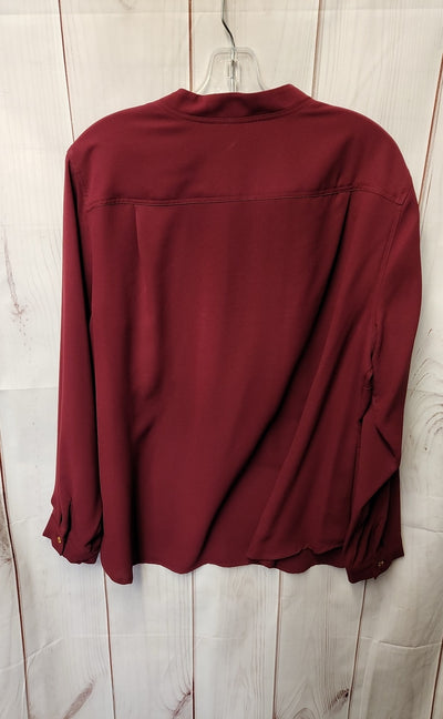Nine West Women's Size 1X Red Long Sleeve Top