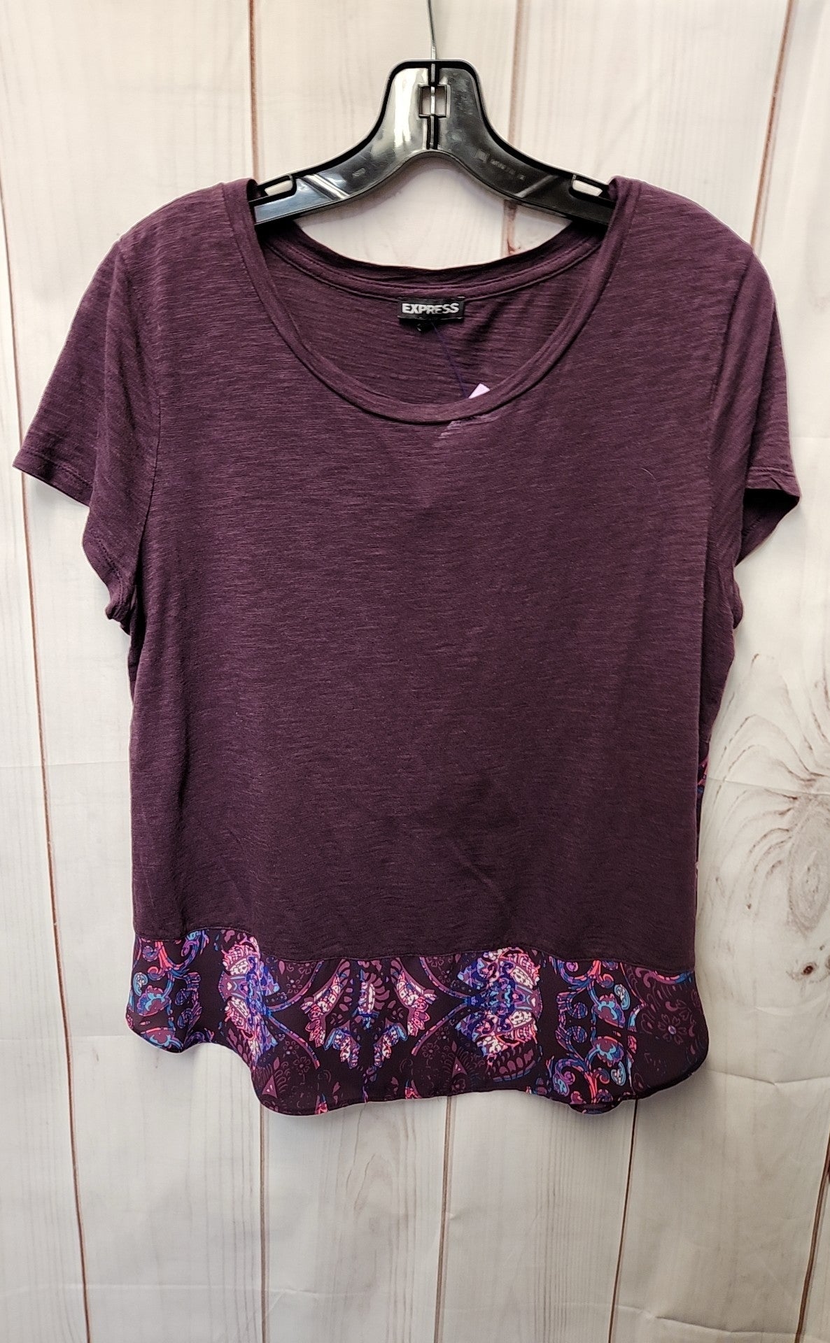 Express Women's Size M Purple Short Sleeve Top