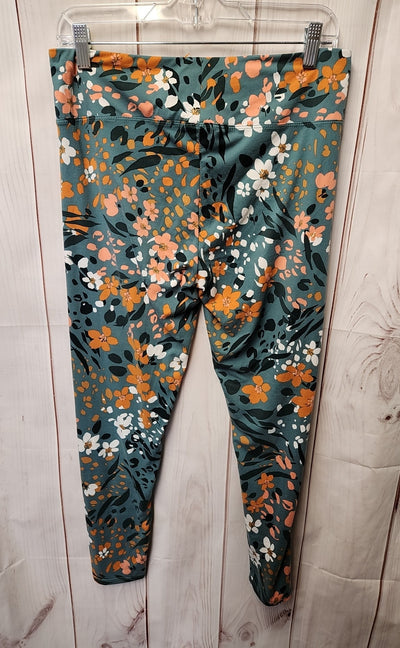 Cuddl Duds Women's Size M Green Floral Leggings