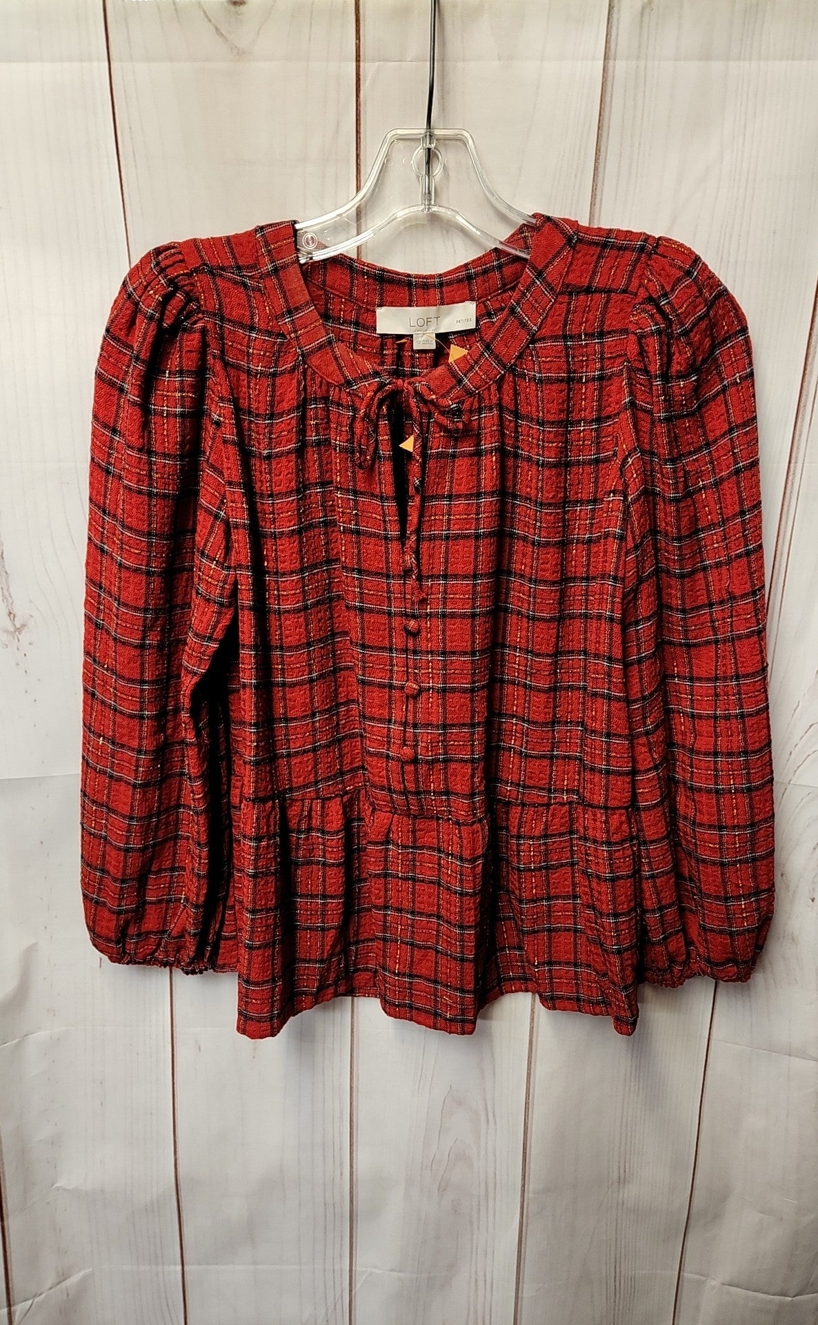 Loft Women's Size S Petite Red Long Sleeve Top
