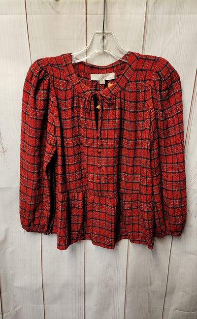 Loft Women's Size S Petite Red Long Sleeve Top