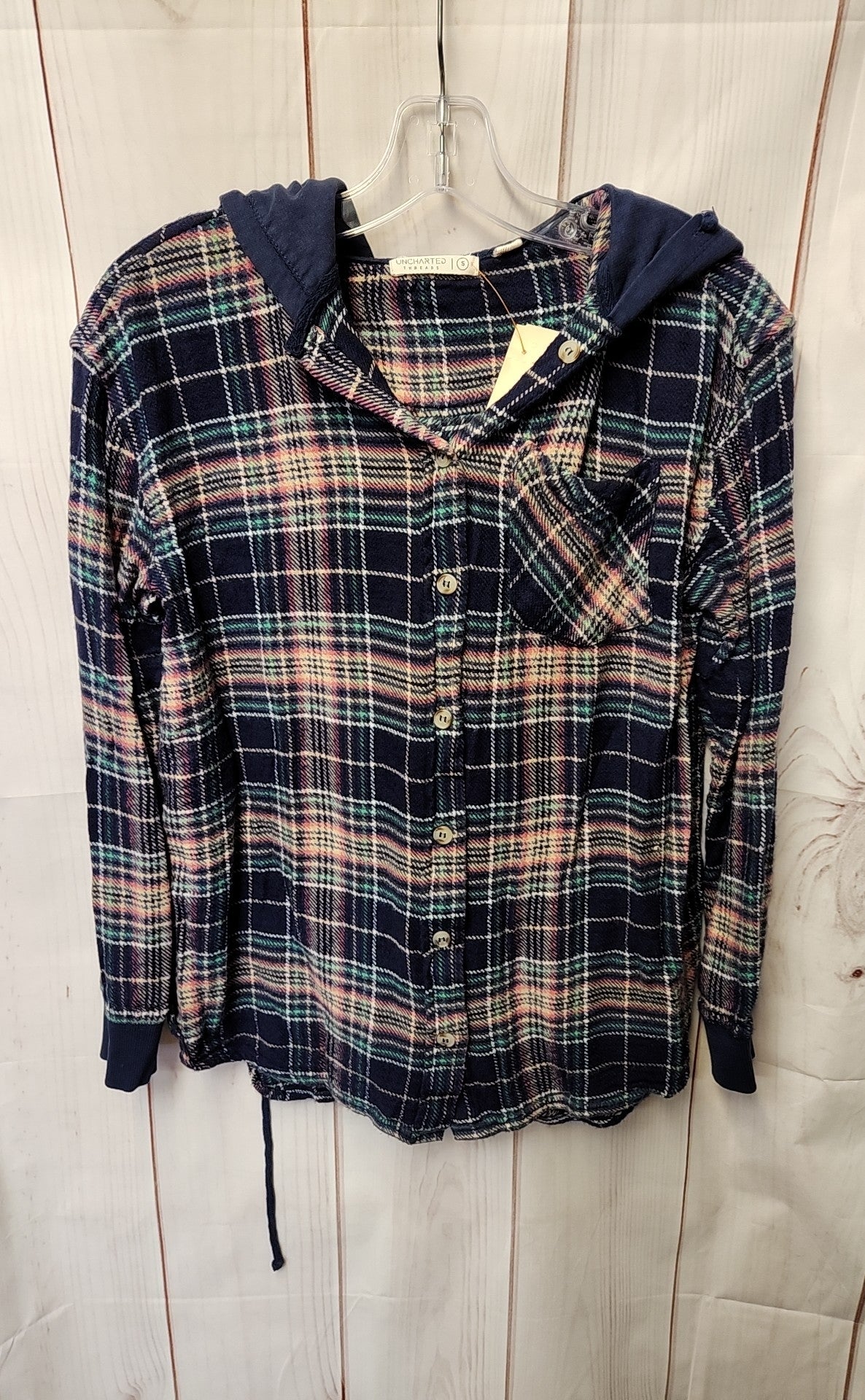 Uncharted Threads Women's Size S Navy Hooded Long Sleeve Top