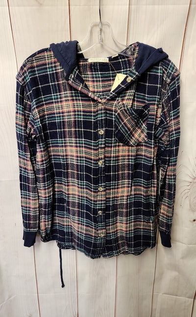 Uncharted Threads Women's Size S Navy Hooded Long Sleeve Top