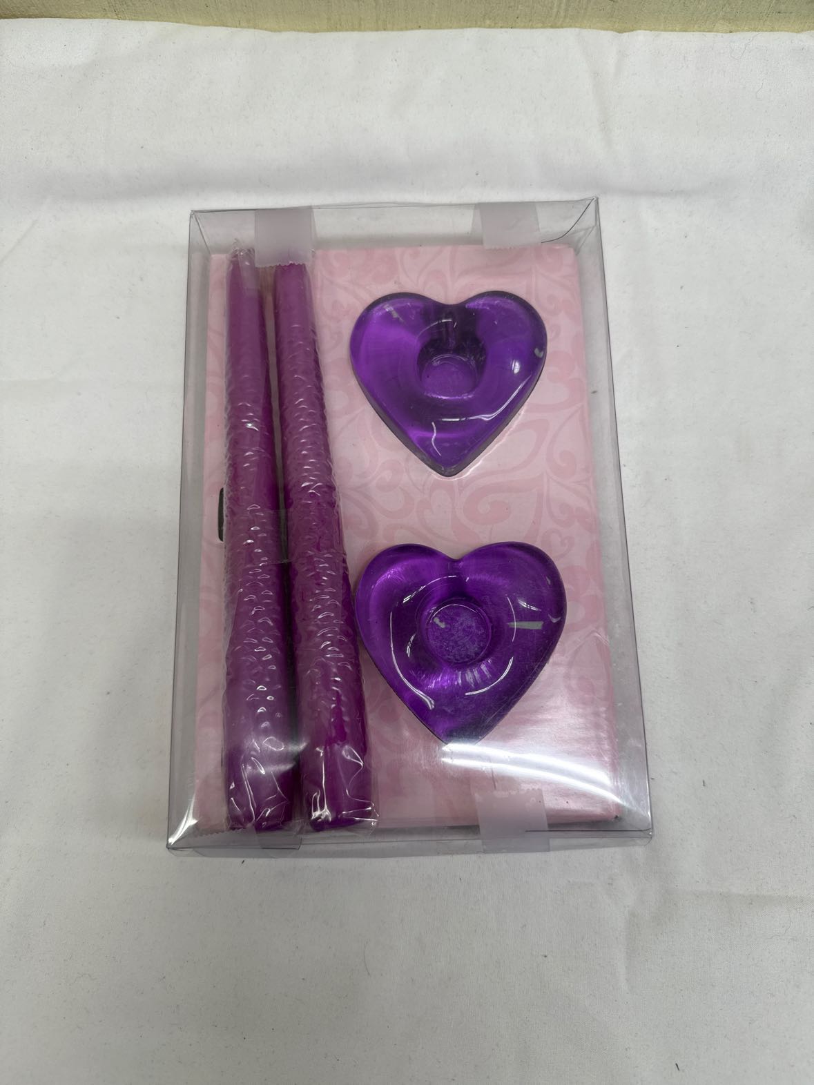 NIB Purple Candles & Candle Holders
