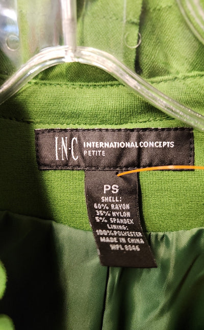 INC Women's Size S Petite Green Jacket