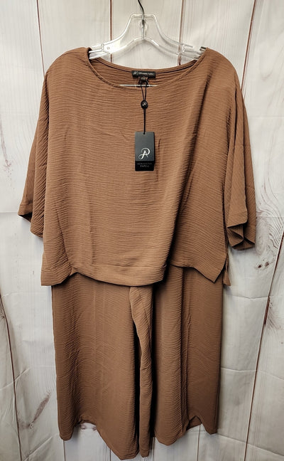 NWT Adrianna Papell Women's Size L Brown Pants Set