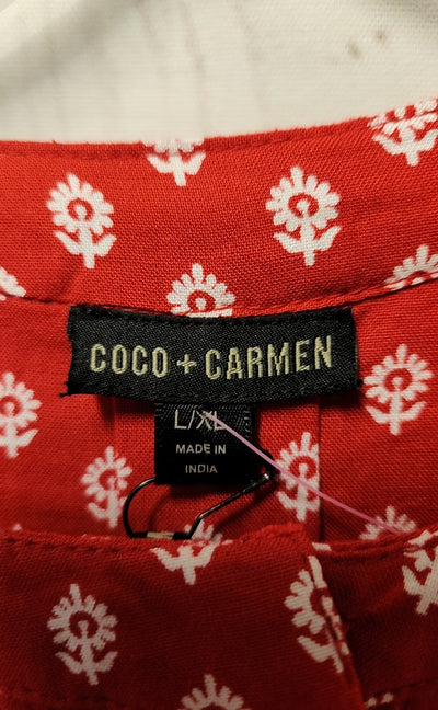 NWT Coco & Carmen Women's Size Large/X-Large Red Sleeveless Top