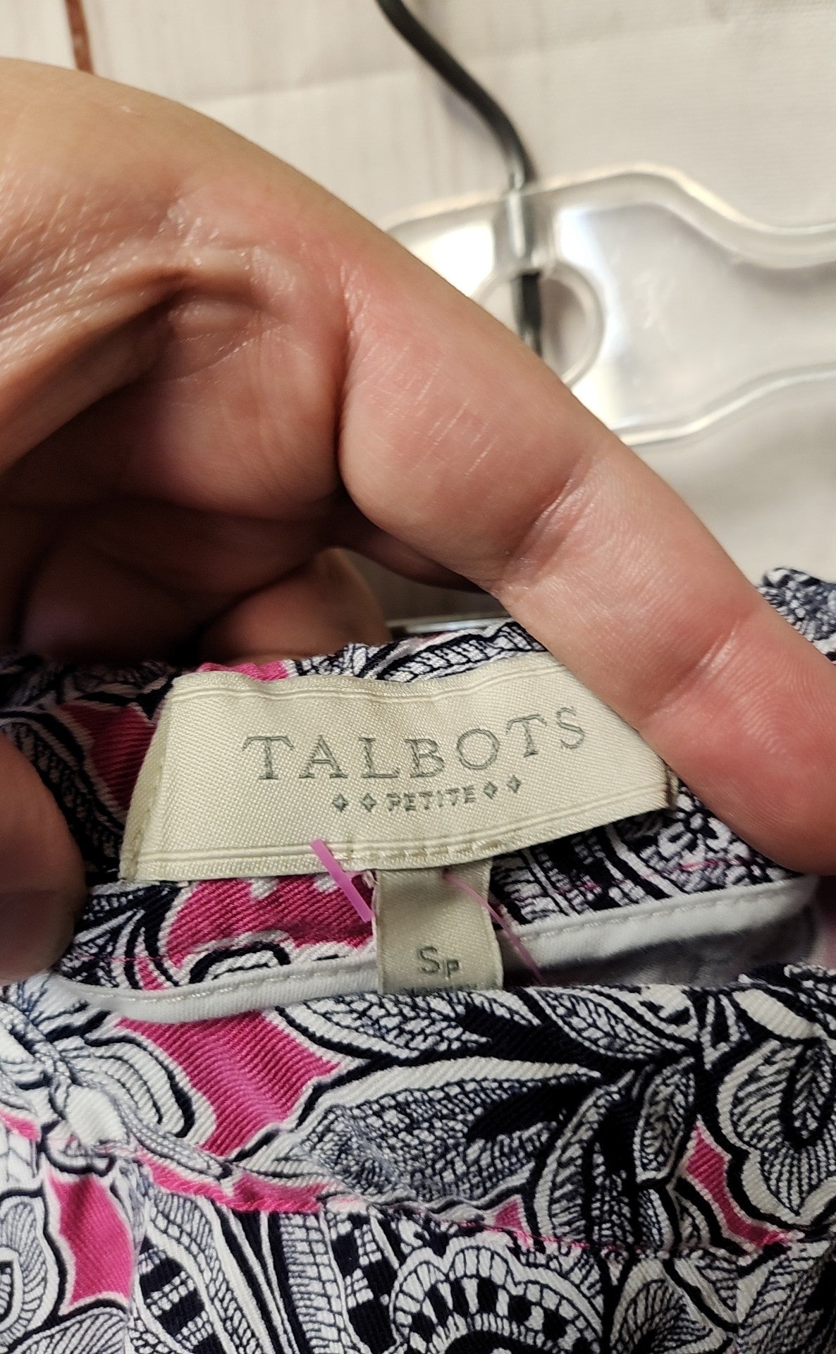 Talbots Women's Size S Petite Black & Pink Pants